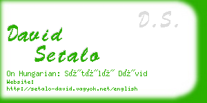 david setalo business card